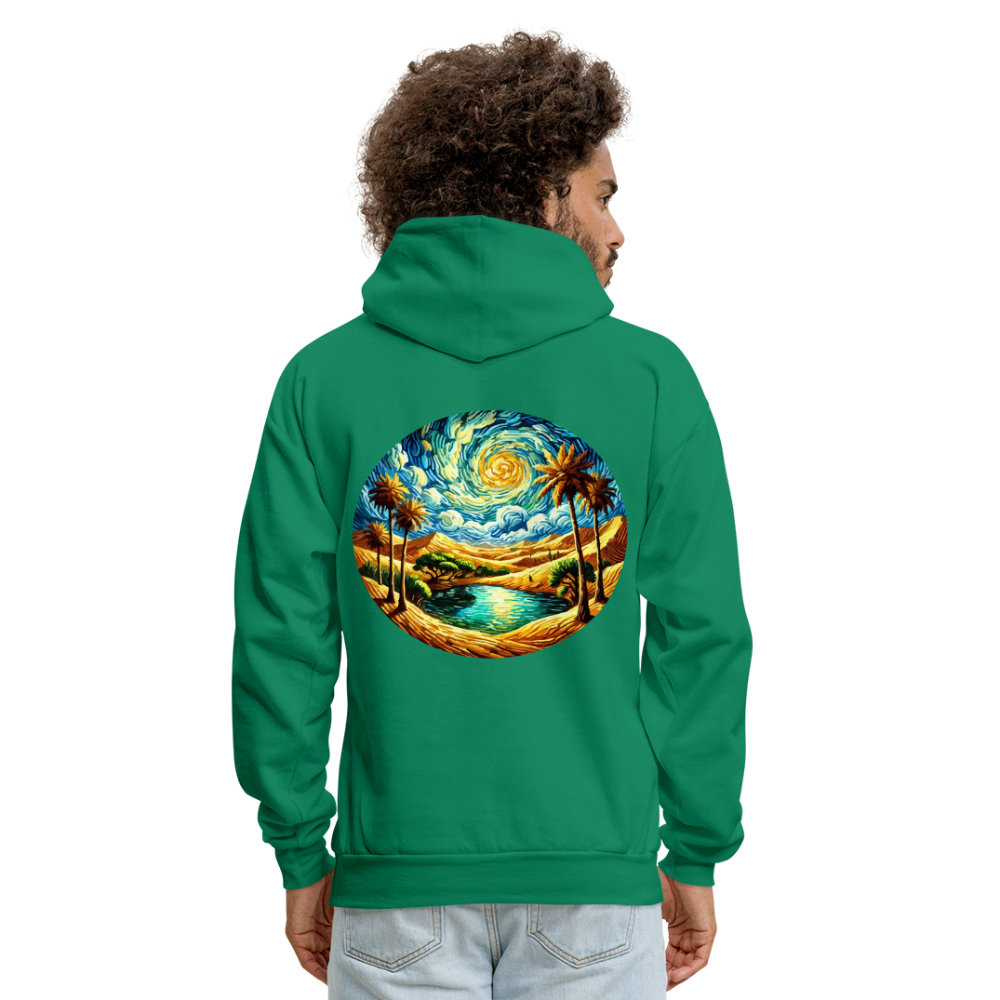 Men's Desert Oasis Graphic Hoodie with Logo - kelly green