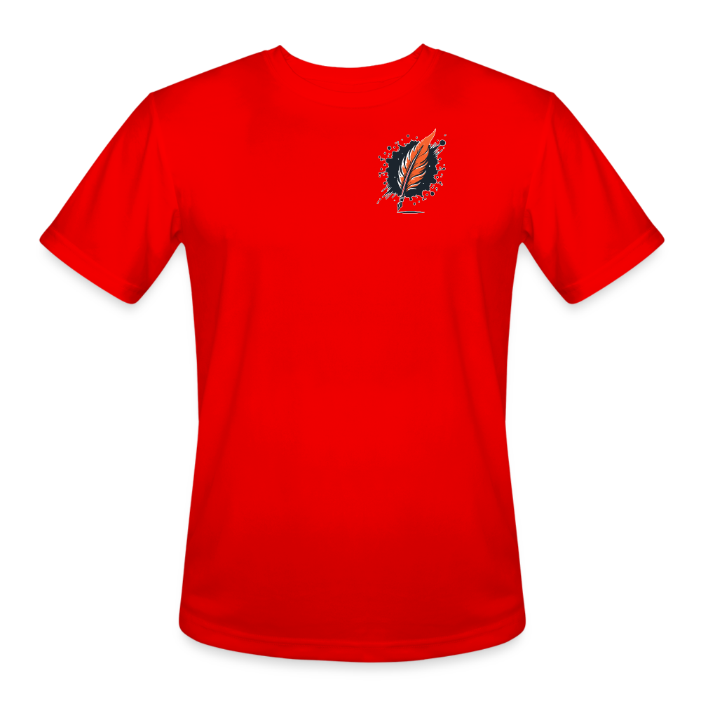 Men’s Desert Oasis Graphic Moisture Wicking Performance T-Shirt with Logo - red