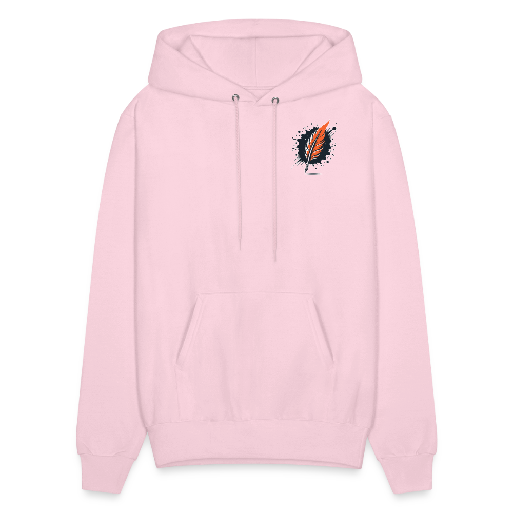 Men's Plain Hoodie with Logo - pale pink