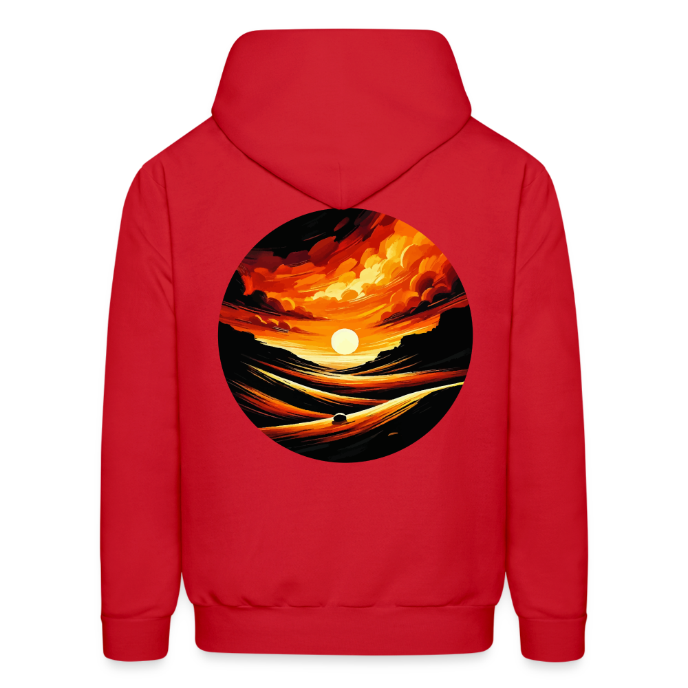 Men's Desert Sunset Graphic Hoodie with Logo - red