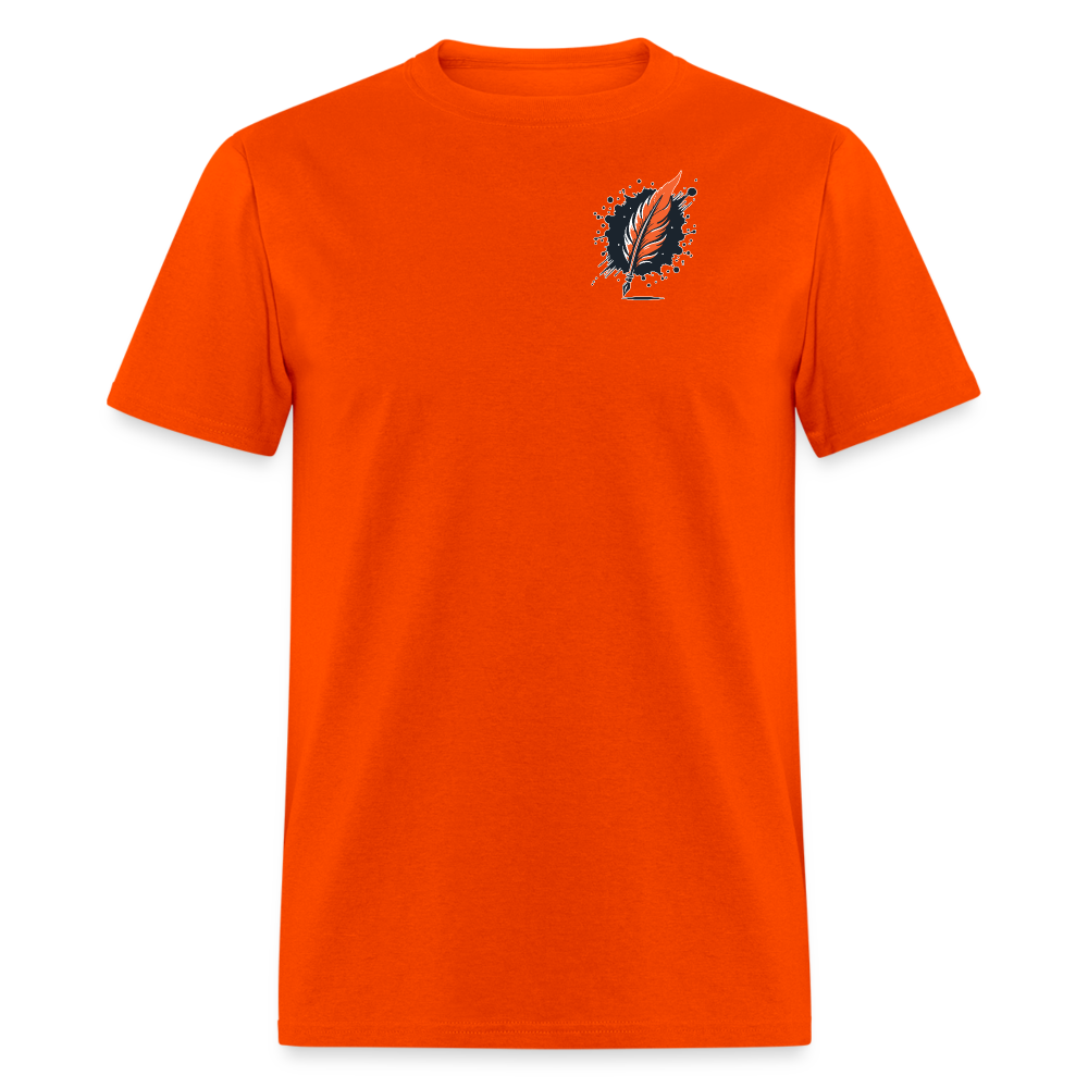 Orange and Black Mountain Range Unisex Classic T-Shirt with Logo - orange