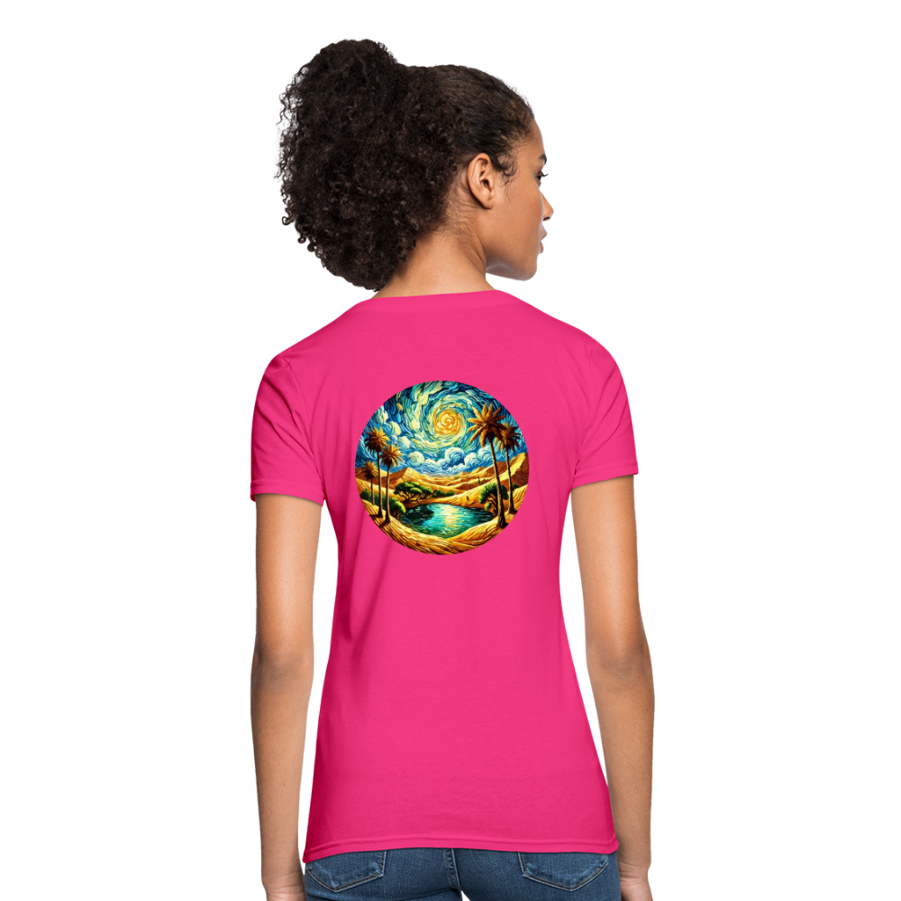 Women's Desert Oasis T-Shirt with Logo - fuchsia