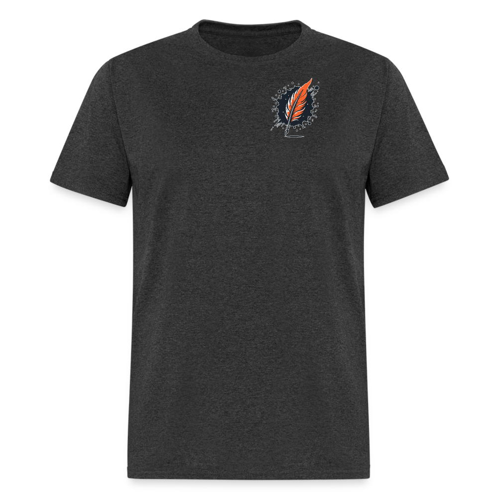 Orange and Black Mountain Range Unisex Classic T-Shirt with Logo - heather black