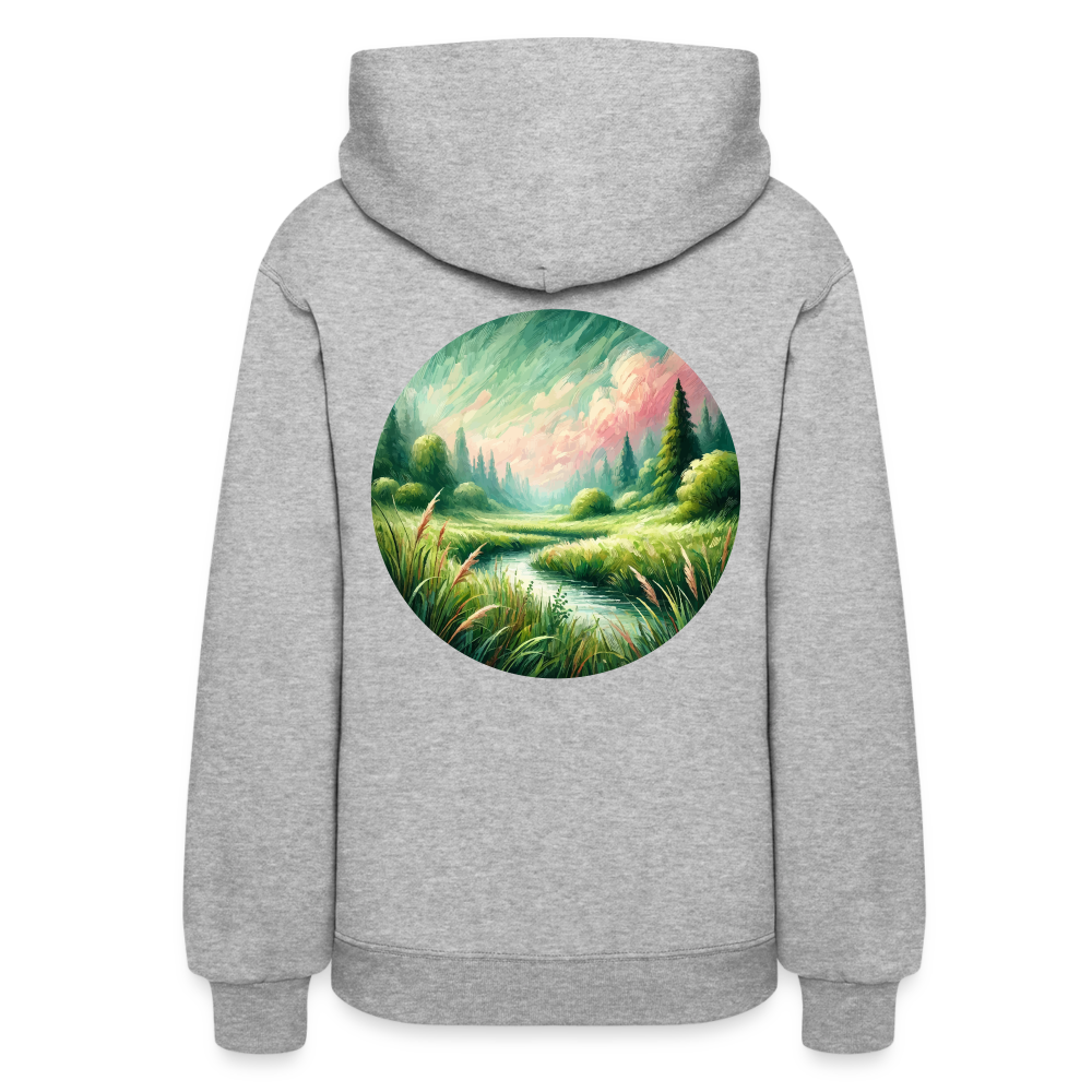 Women's Meadow Graphic Hoodie with Logo - heather gray