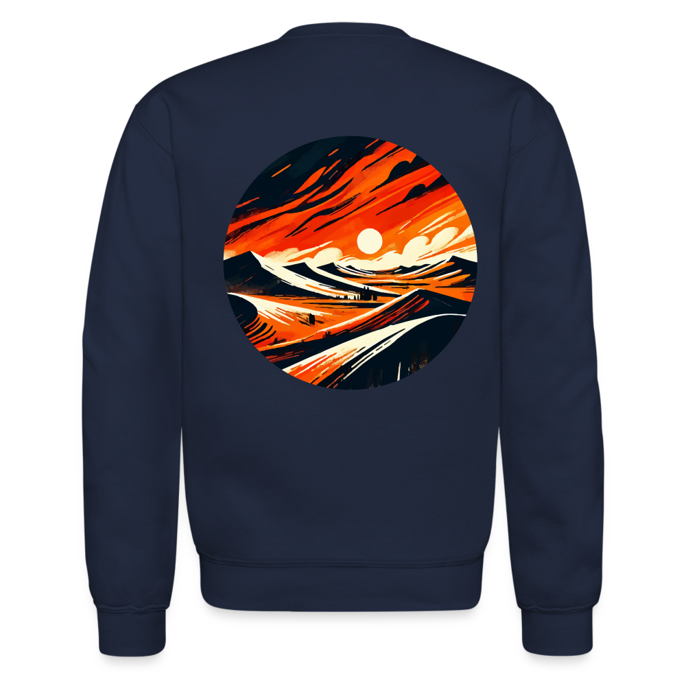 Desert Dunes Crewneck Sweatshirt with Logo - navy