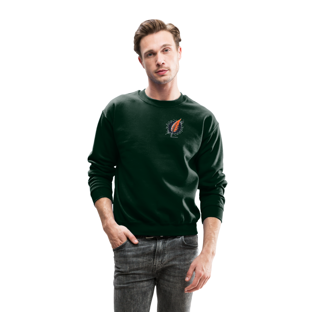 Fine Line Labrador Graphic Crewneck Sweatshirt with Logo - forest green