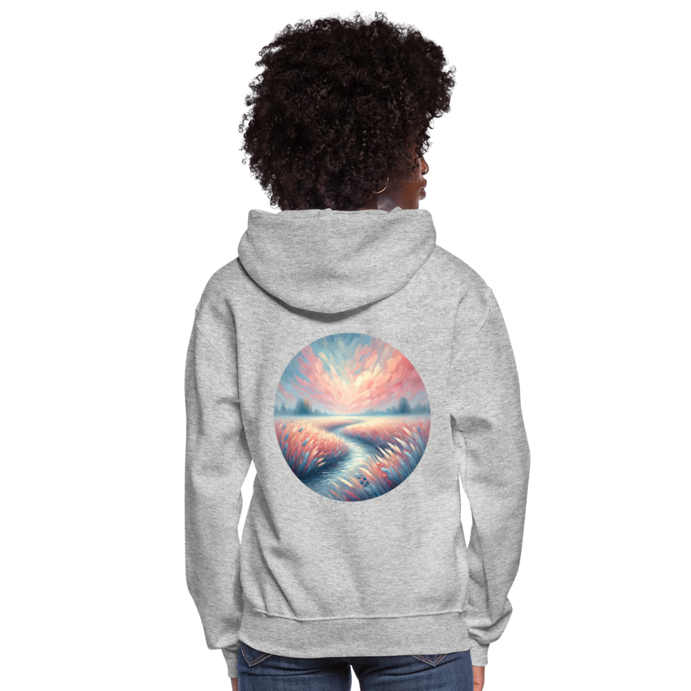 Women's River Meadow Graphic Hoodie with Logo - heather gray