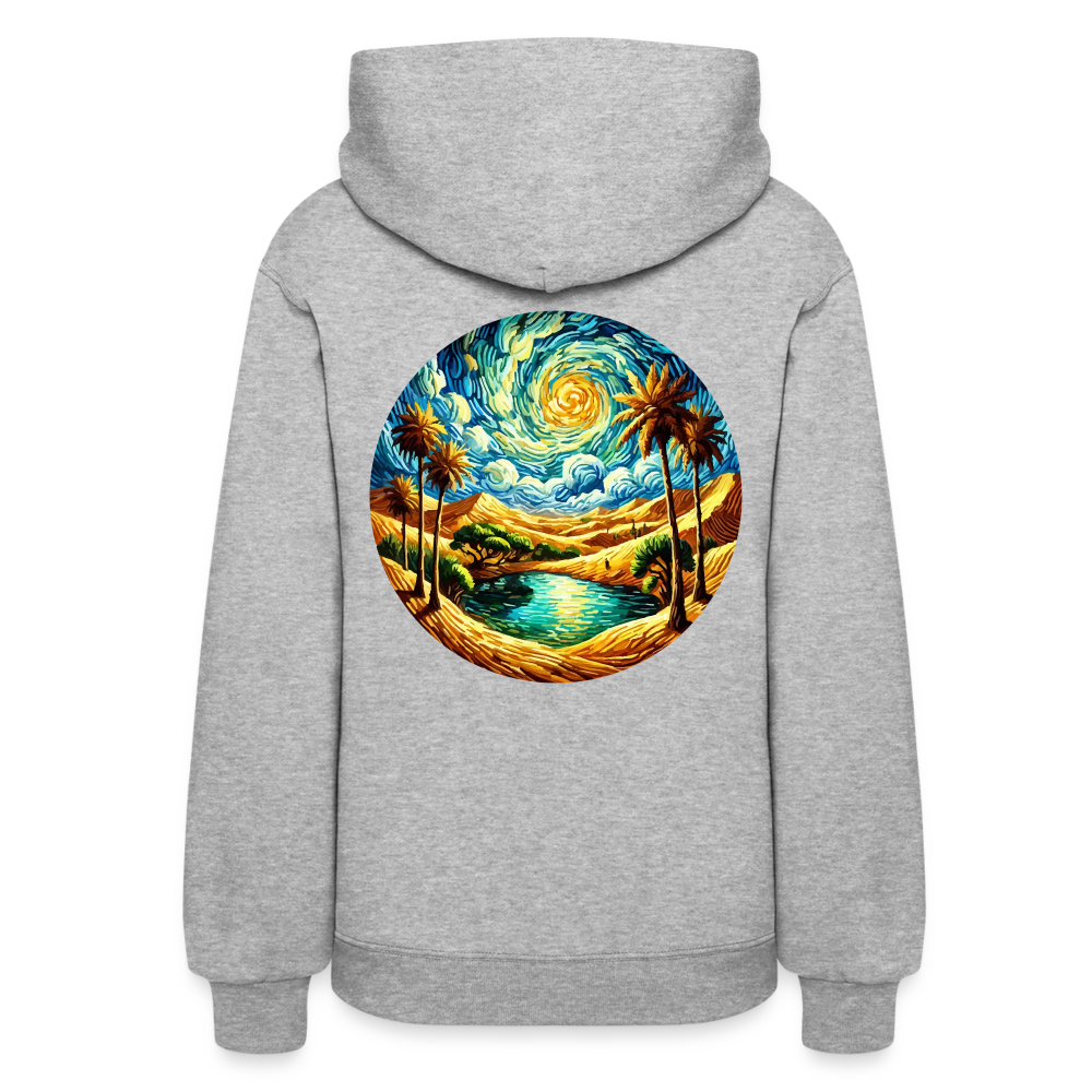 Women's Desert Oasis Graphic Hoodie with Logo - heather gray