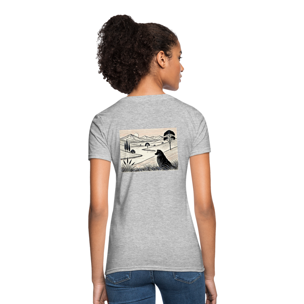 Women's Australian Shepherd Prairie T-Shirt with Logo - heather gray