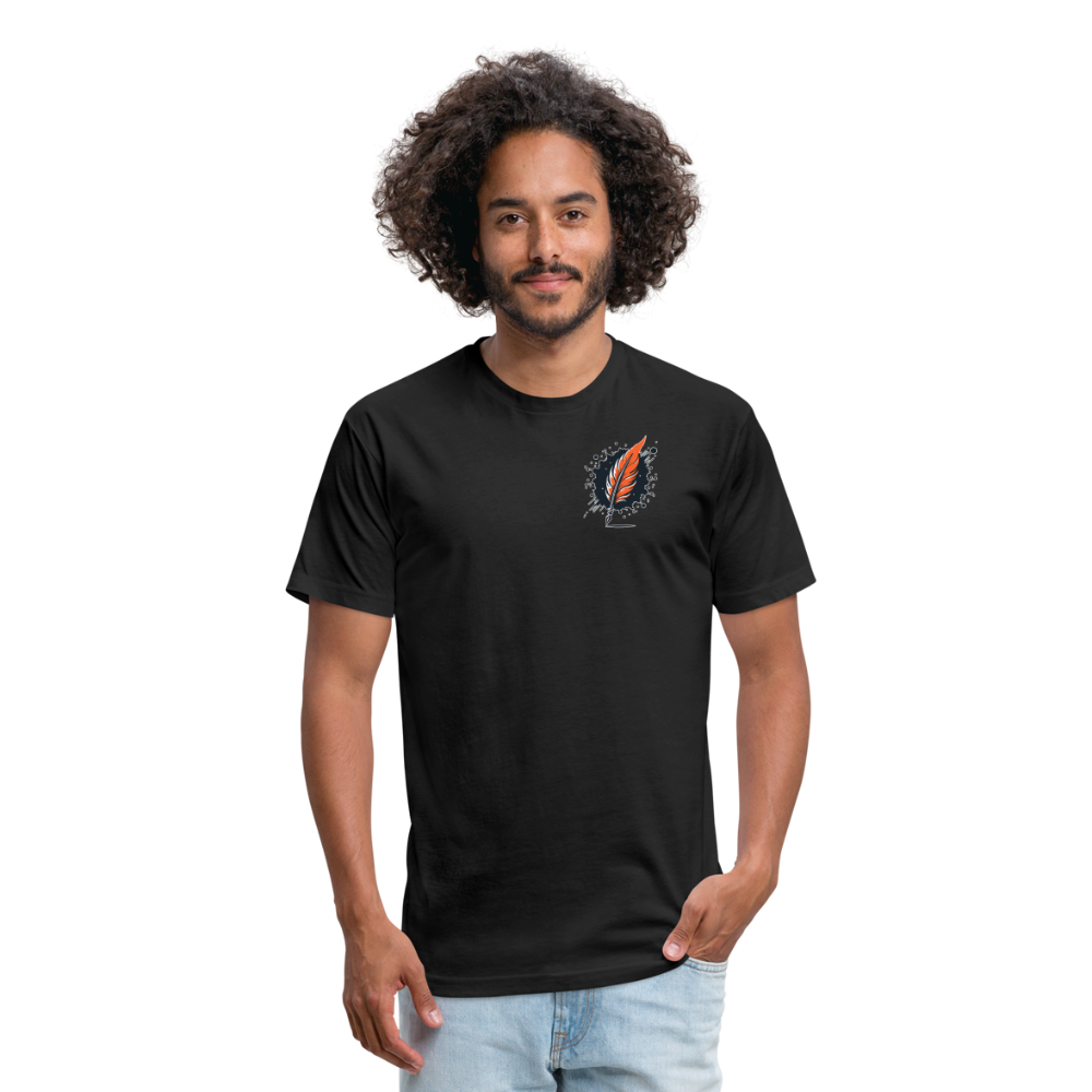 Wheat Field Graphic Unisex Fitted Cotton/Poly T-Shirt with Logo - black