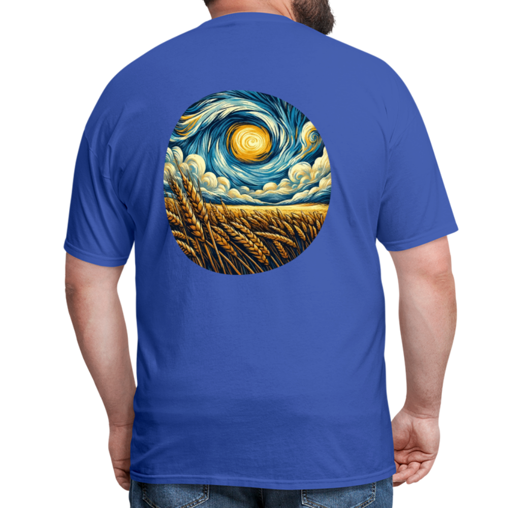 Wheat Field Graphic Unisex Classic T-Shirt with Logo - royal blue