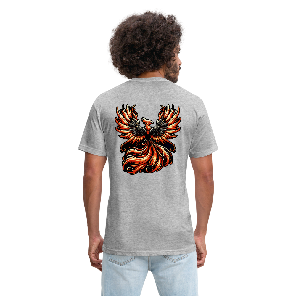 Phoenix Graphic Unisex Fitted Cotton/Poly T-Shirt with Logo - heather gray