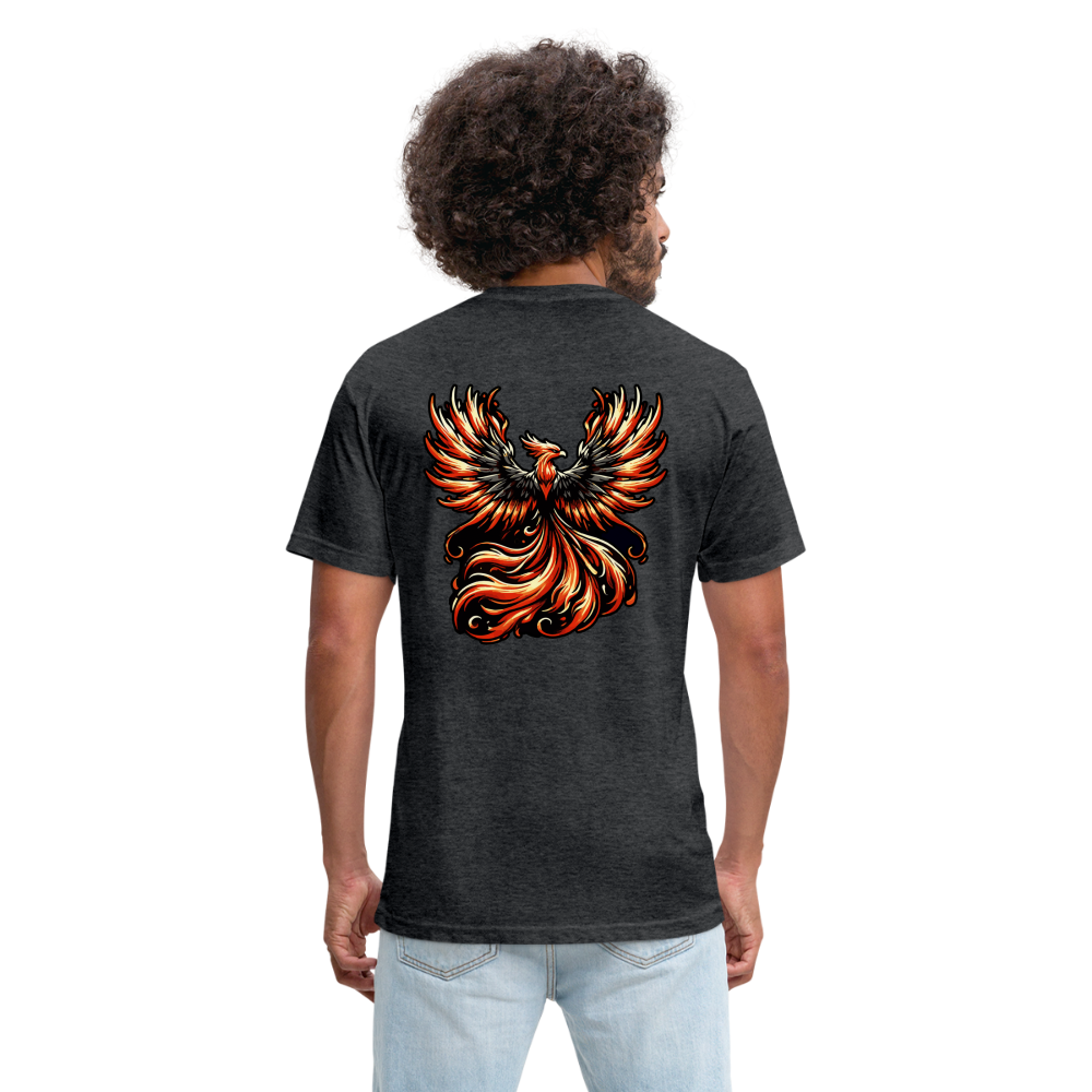 Phoenix Graphic Unisex Fitted Cotton/Poly T-Shirt with Logo - heather black