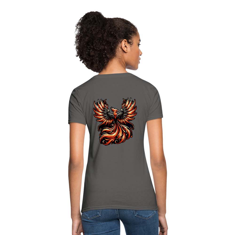 Women's Phoenix Graphic T-Shirt with Logo - charcoal