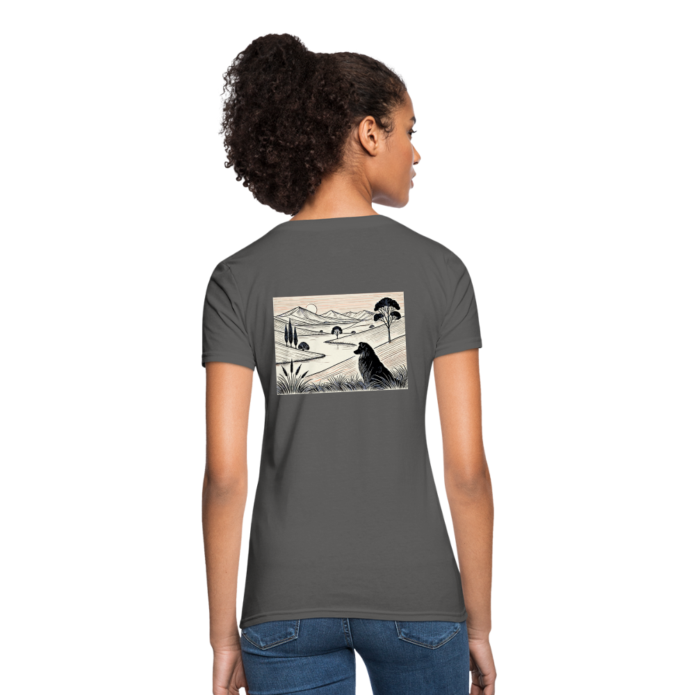 Women's Australian Shepherd Prairie T-Shirt with Logo - charcoal