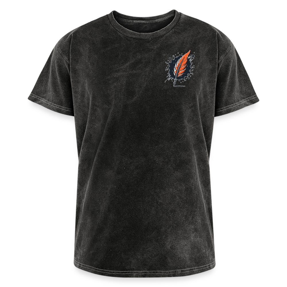 Desert Oasis Graphic Unisex Mineral Wash T-shirt with Logo - mineral black