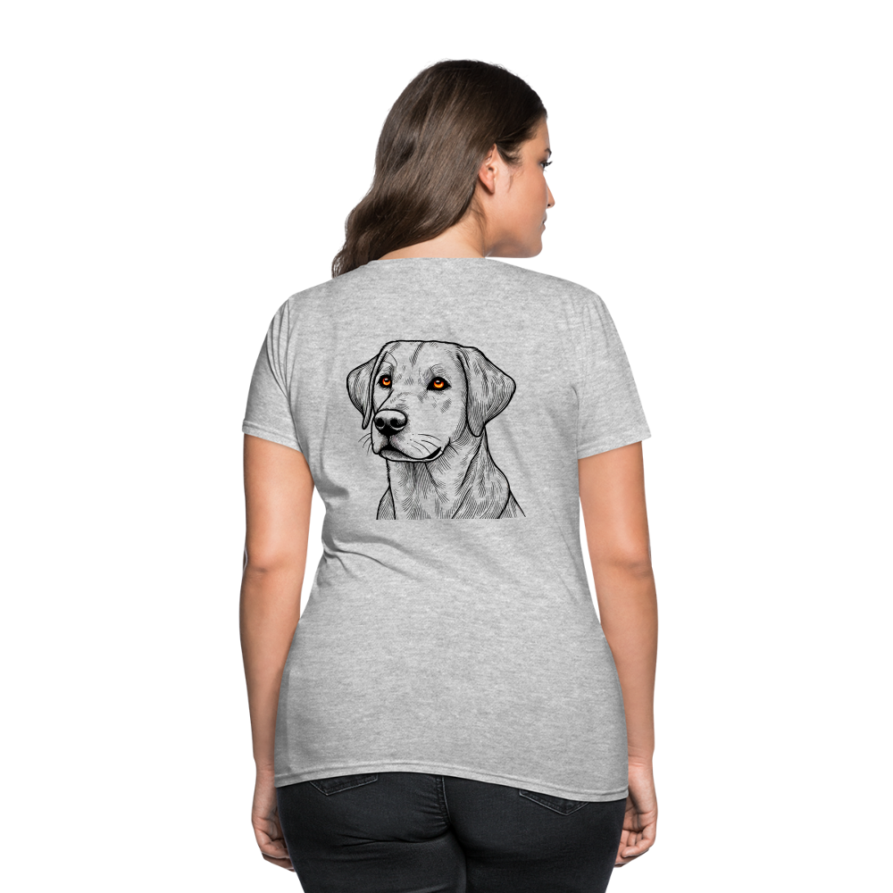 Women's Fine Line Labrador Graphic T-Shirt with Logo - heather gray