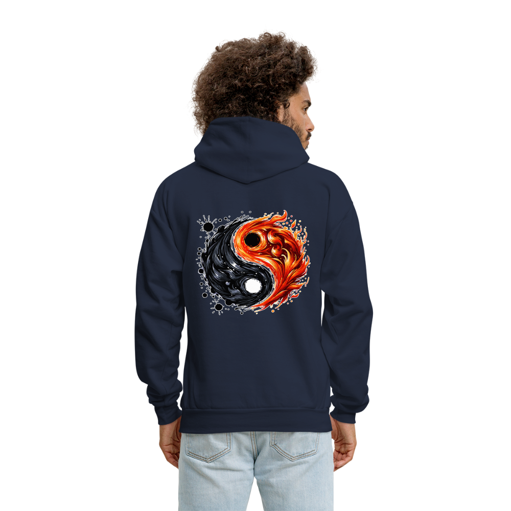 Men's Official Ink and Ember  Yin and Yang Hoodie with Logo - navy