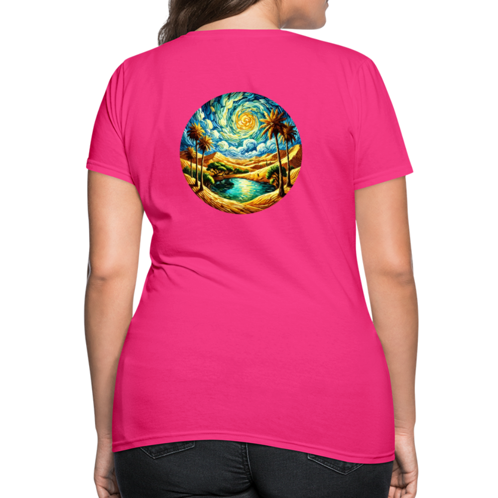 Women's Desert Oasis T-Shirt with Logo - fuchsia