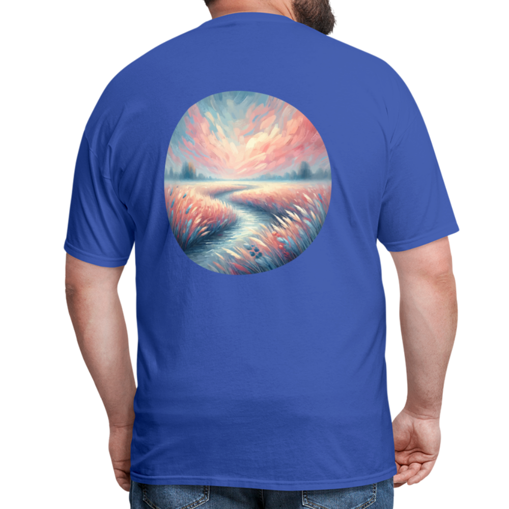 River Meadow Graphic Unisex Classic T-Shirt with Logo - royal blue