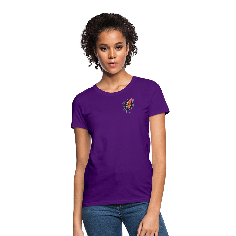 Fine Line Rottweiler Graphic Women's T-Shirt with Logo - purple