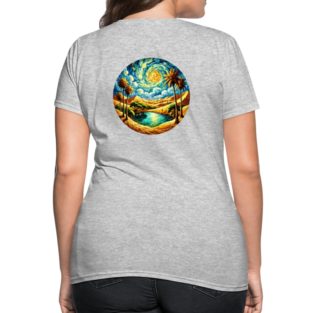 Women's Desert Oasis T-Shirt with Logo - heather gray