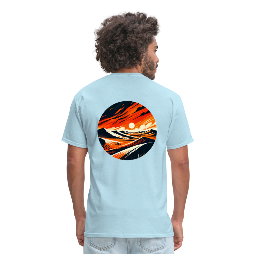 Desert Dunes Unisex Classic T-Shirt with Logo - powder blue