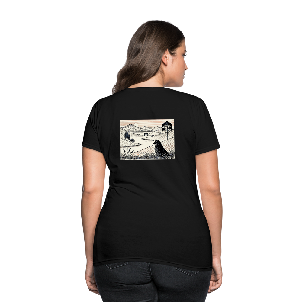 Women's Australian Shepherd Prairie T-Shirt with Logo - black