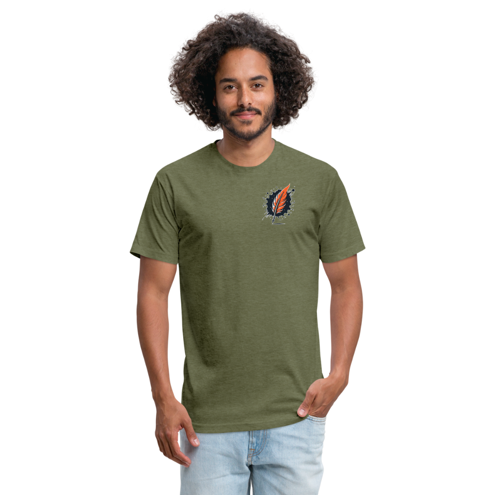 Fine Line Labrador Graphic Unisex Fitted Cotton/Poly T-Shirt with Logo - heather military green