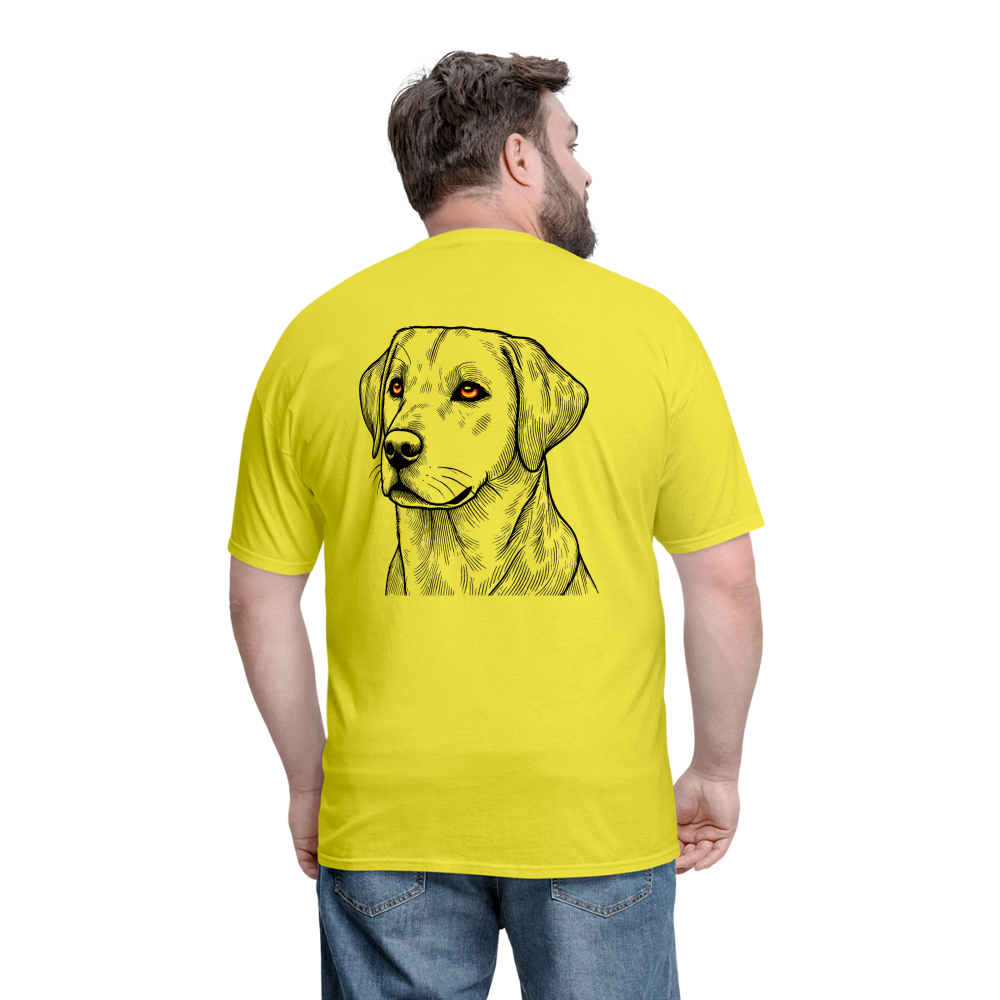 Fine Line Labrador Graphic Unisex Classic T-Shirt with Logo - yellow