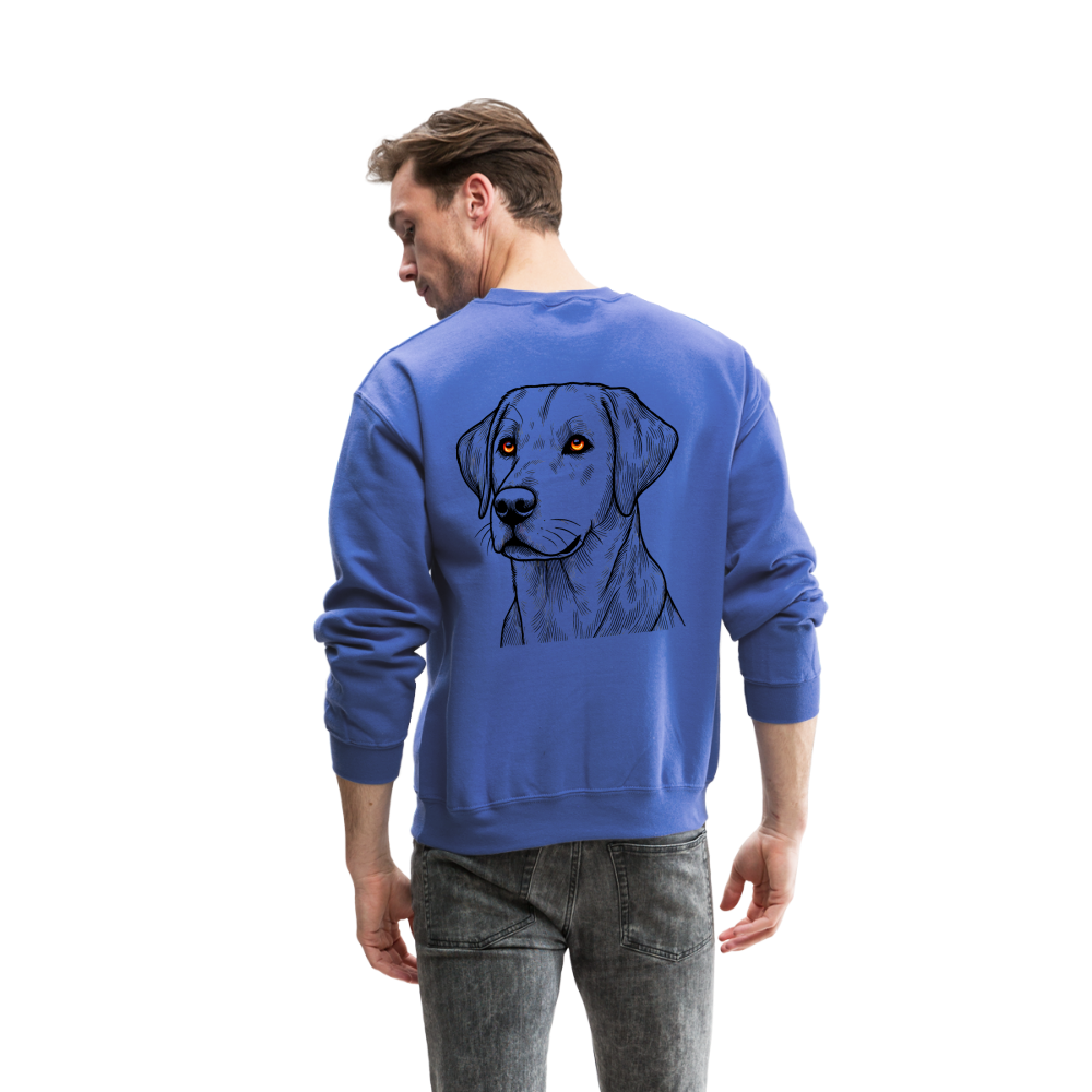 Fine Line Labrador Graphic Crewneck Sweatshirt with Logo - royal blue