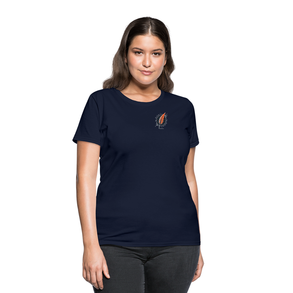 Women's River Pink and Blue Sky T-Shirt with Logo - navy