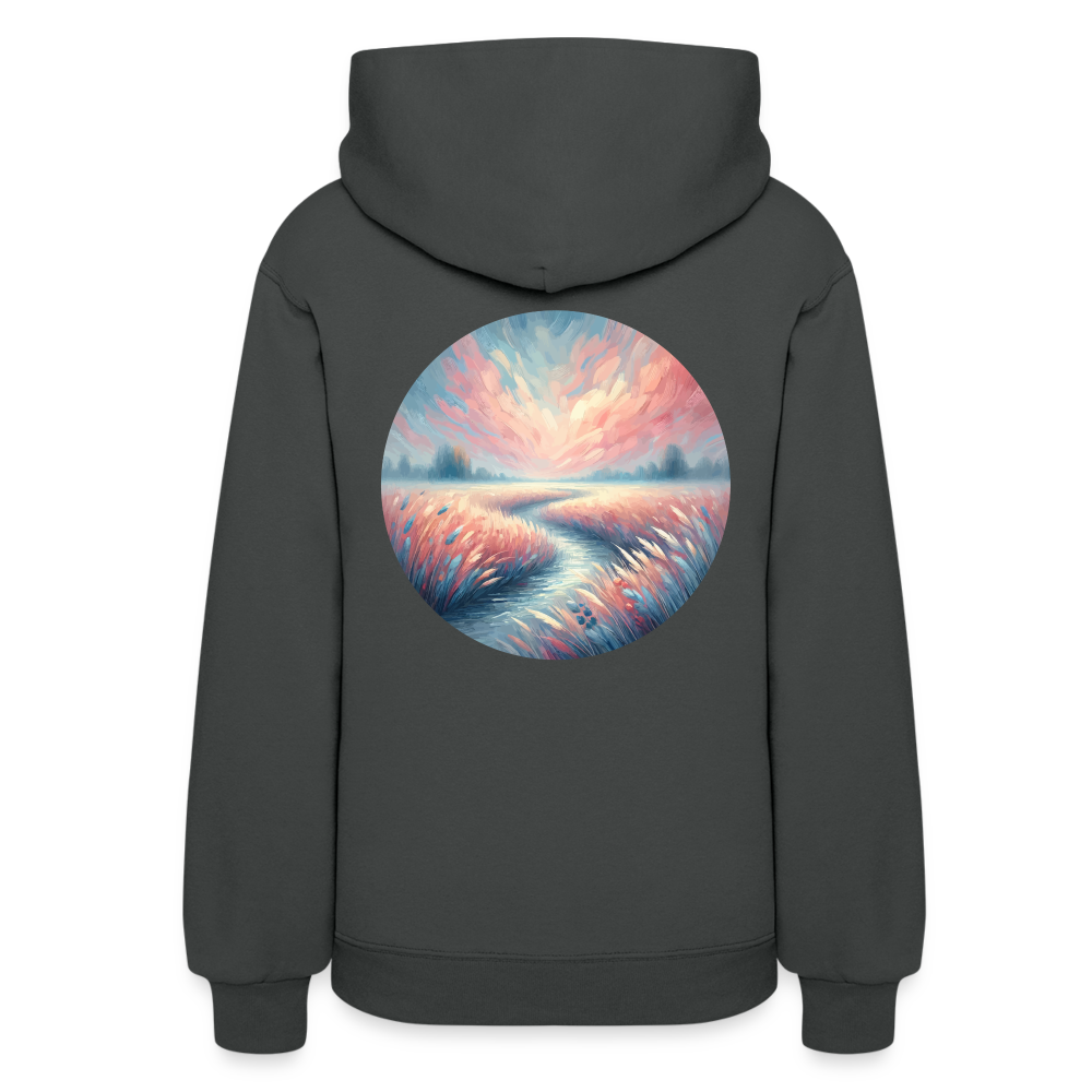 Women's River Meadow Graphic Hoodie with Logo - asphalt