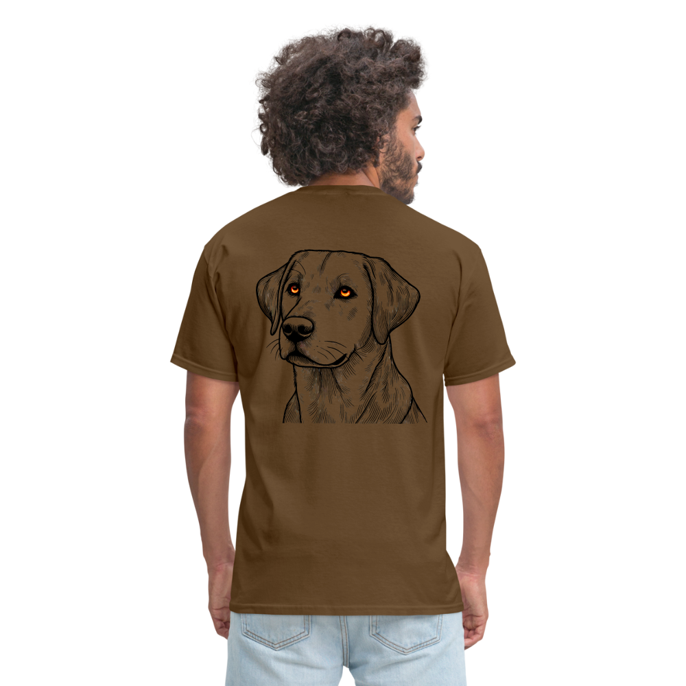 Fine Line Labrador Graphic Unisex Classic T-Shirt with Logo - brown