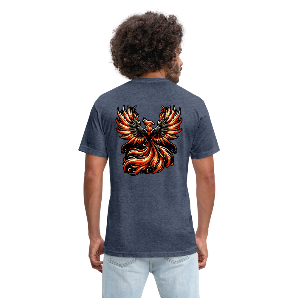 Phoenix Graphic Unisex Fitted Cotton/Poly T-Shirt with Logo - heather navy