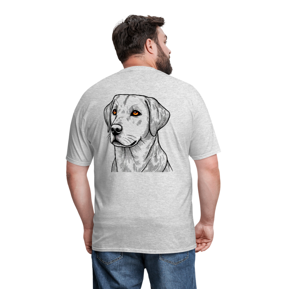 Fine Line Labrador Graphic Unisex Classic T-Shirt with Logo - heather gray