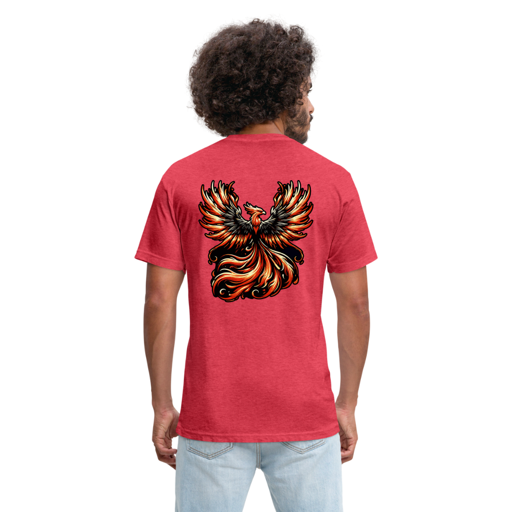 Phoenix Graphic Unisex Fitted Cotton/Poly T-Shirt with Logo - heather red