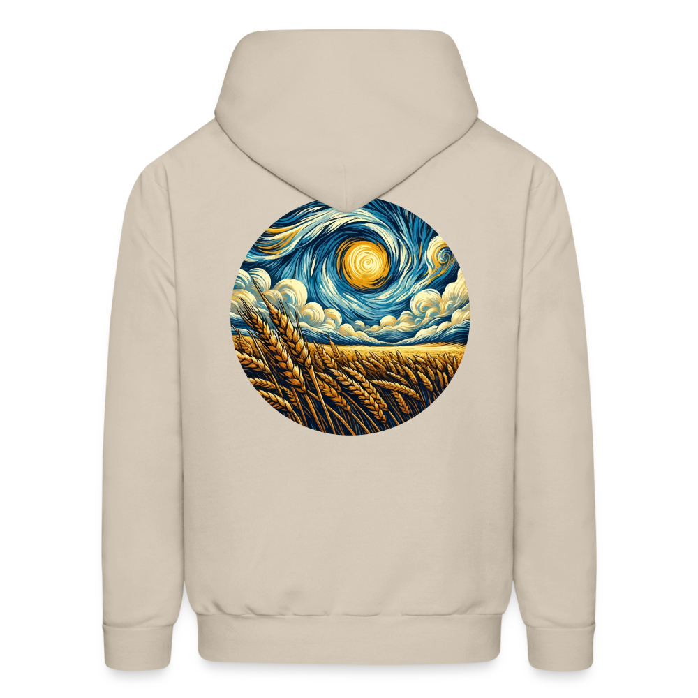 Men's Wheat Field Graphic Hoodie with Logo - Sand