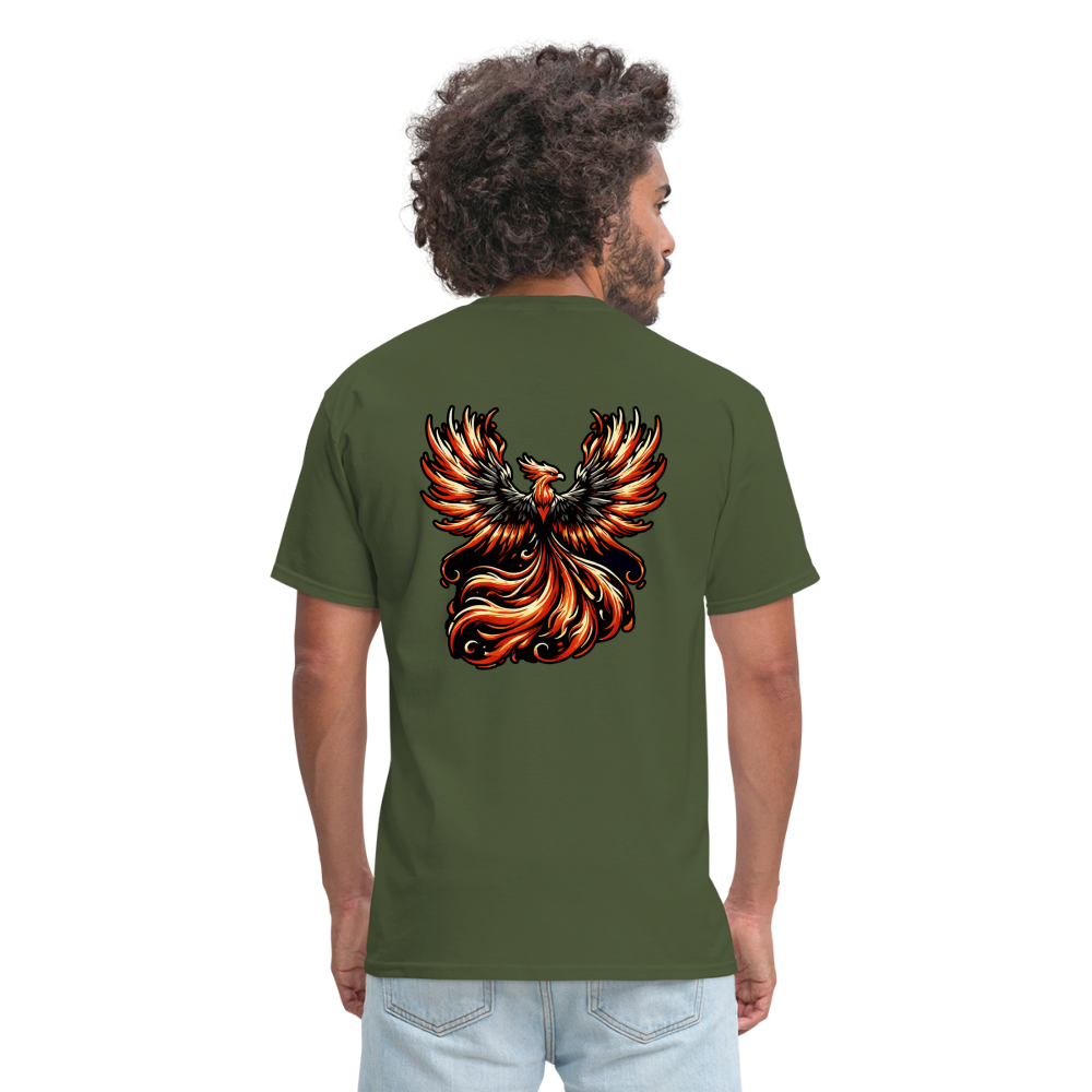 Phoenix Graphic Unisex Classic T-Shirt with Logo - military green