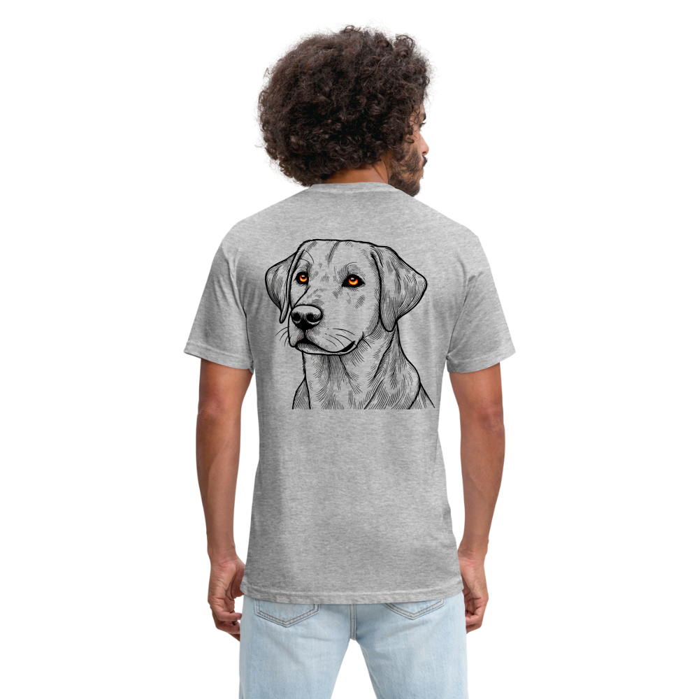 Fine Line Labrador Graphic Unisex Fitted Cotton/Poly T-Shirt with Logo - heather gray