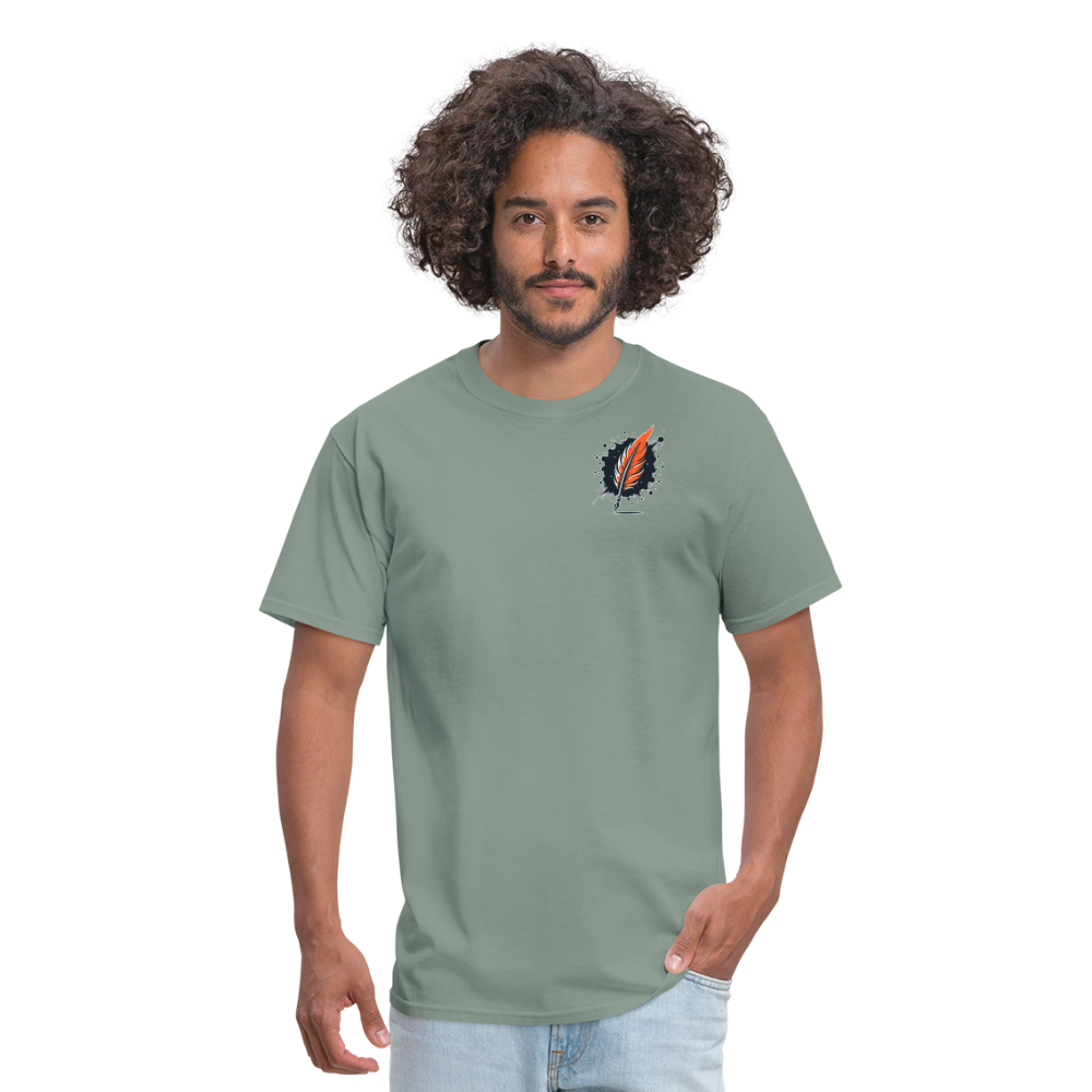 Beach Sunset Graphic Unisex Classic T-Shirt with Logo - sage