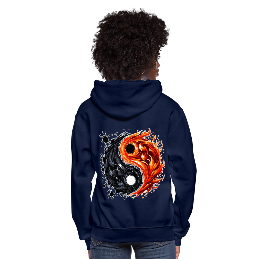 Women's Official Ink and Ember  Yin and Yang Hoodie with Logo - navy