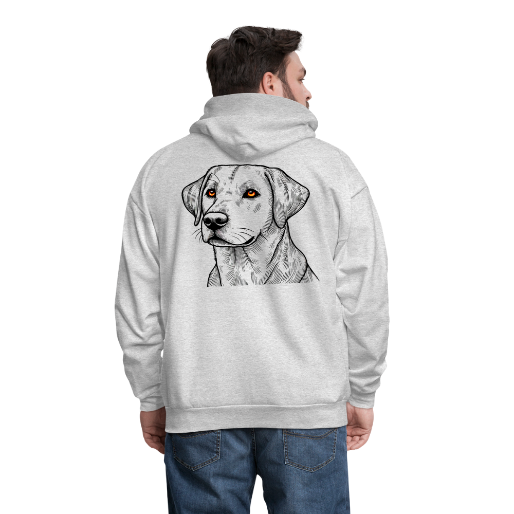 Men's Fine Line Labrador Graphic Hoodie with Logo - ash 