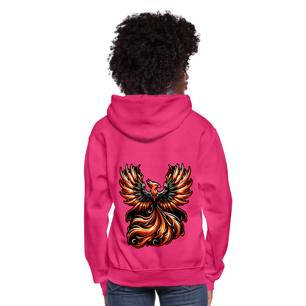 Women's Phoenix Graphic Hoodie with Logo - fuchsia