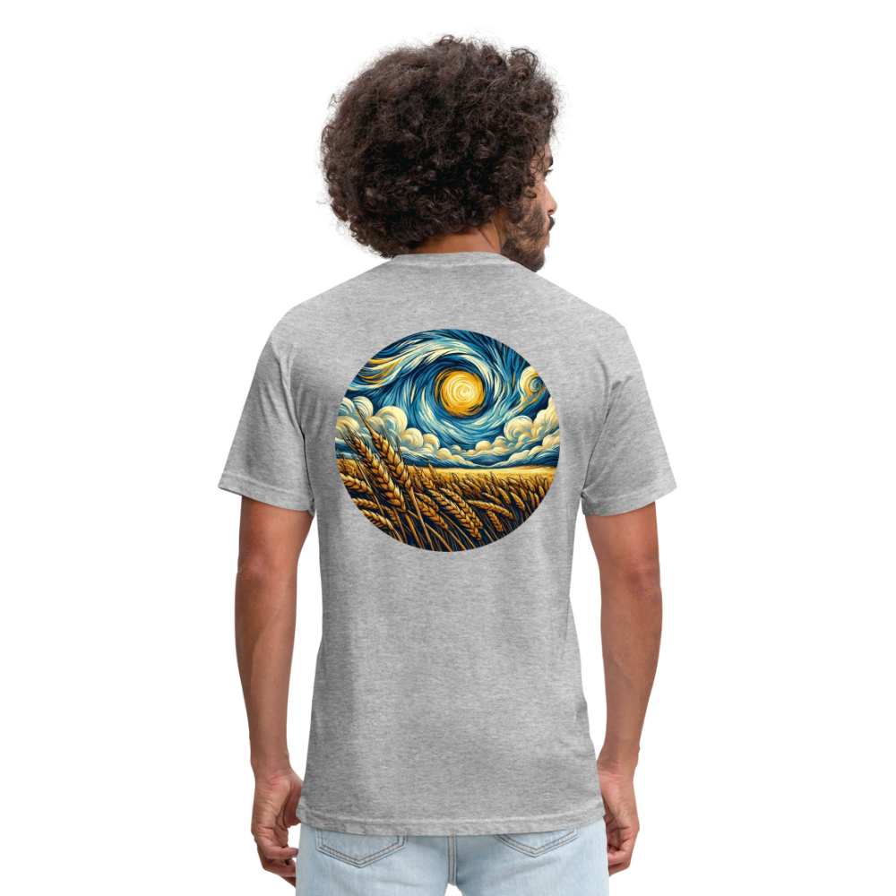 Wheat Field Graphic Unisex Fitted Cotton/Poly T-Shirt with Logo - heather gray