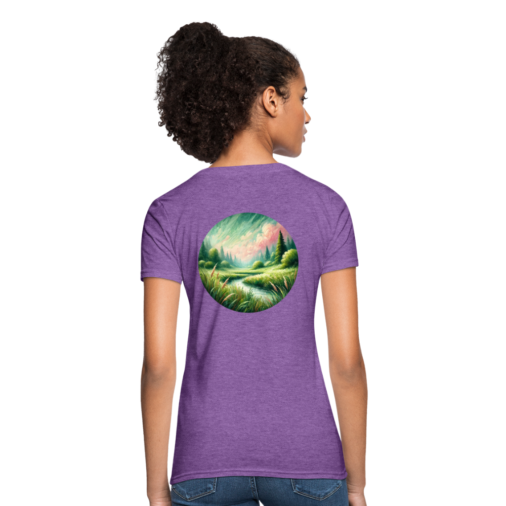 Women's Meadow Graphic T-Shirt with Logo - purple heather