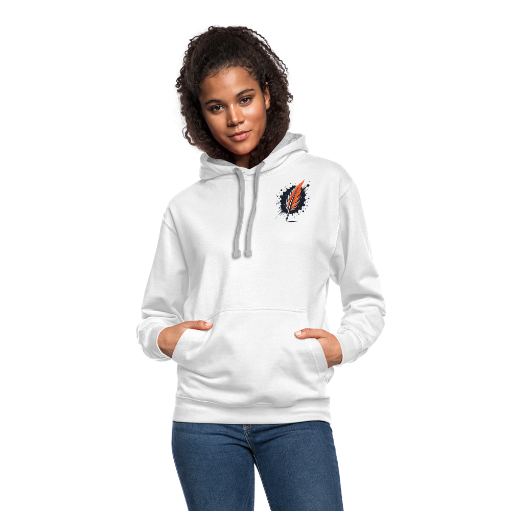 Phoenix Graphic Unisex Contrast Hoodie with Logo - white/gray