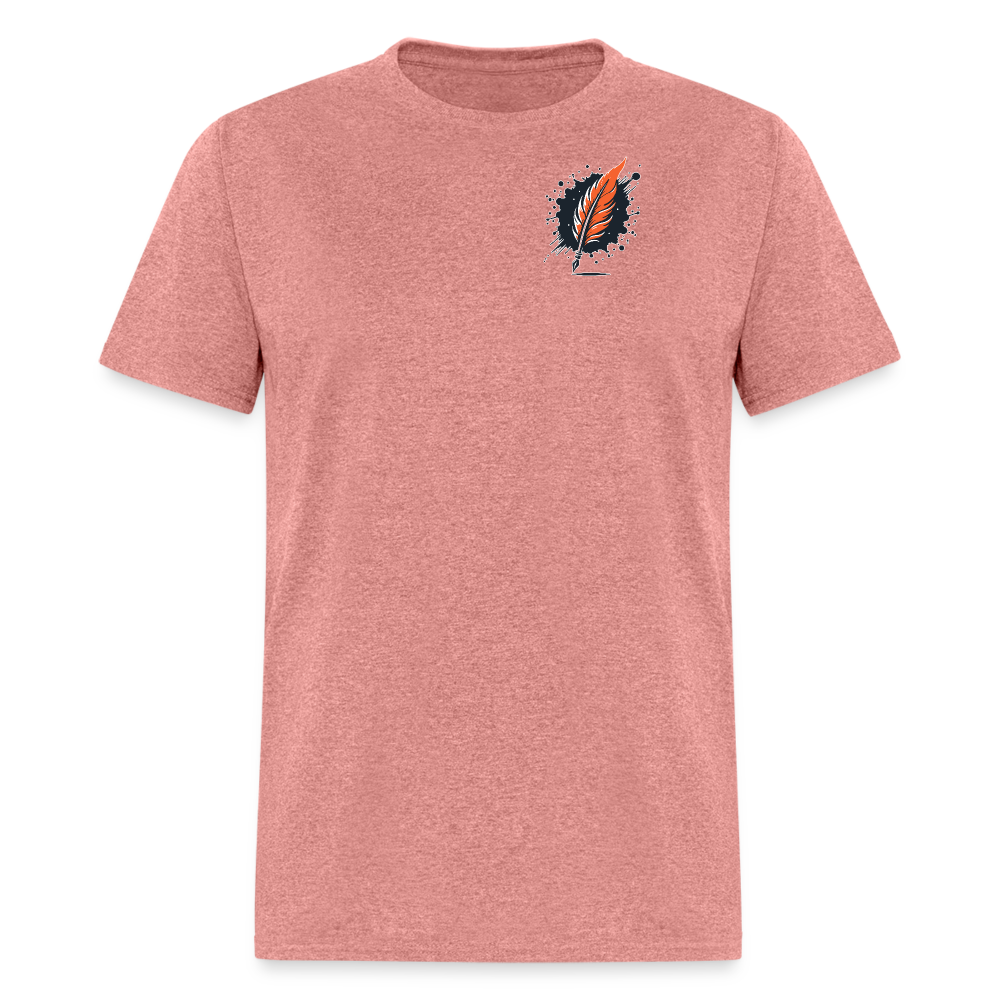 Orange and Black Mountain Range Unisex Classic T-Shirt with Logo - heather mauve