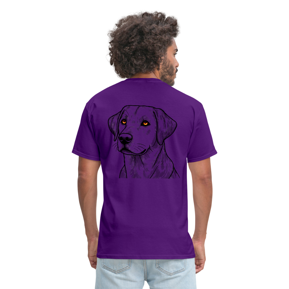 Fine Line Labrador Graphic Unisex Classic T-Shirt with Logo - purple