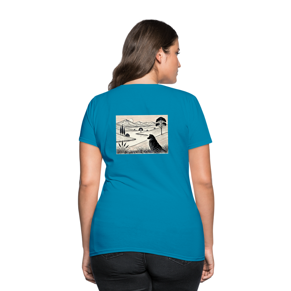 Women's Australian Shepherd Prairie T-Shirt with Logo - turquoise